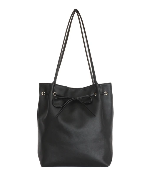 蝴蝶結單肩袋 - 黑色